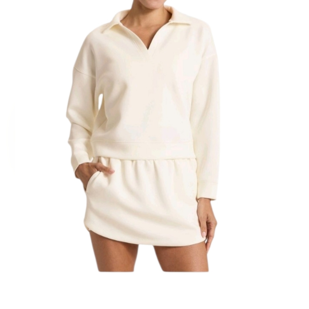 NWT Women's Airy Sleek Polo Collared Sweatshirt - All In Motion ( SIZE :2X)